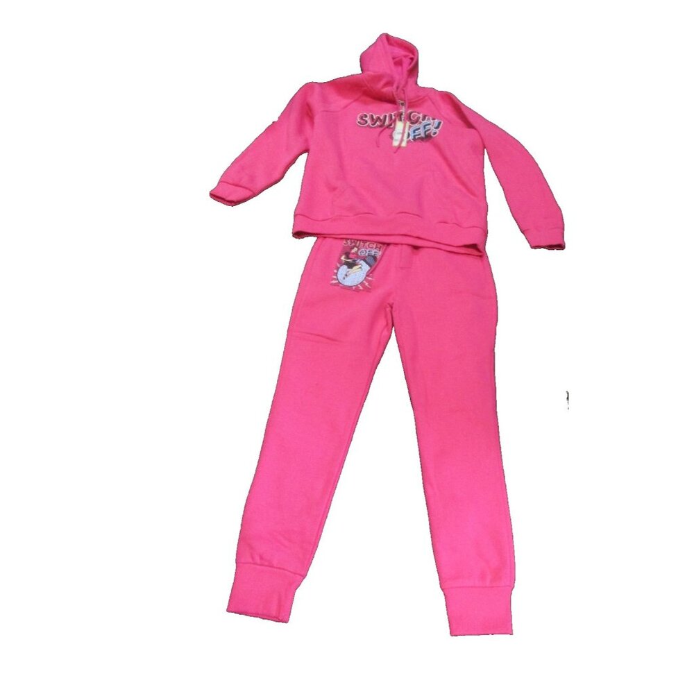 Women's Cecany Jogging Suit Pink With Switch Off Design Top Large Bottoms Medium - Picture 1 of 2